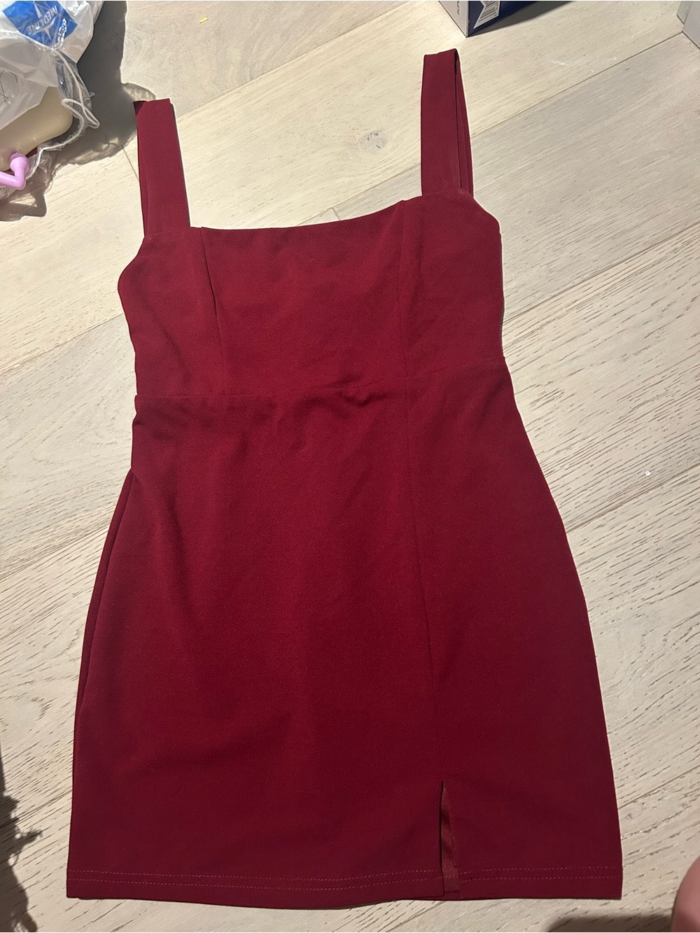 Lulu's Crimson Square-Neck Mini Dress